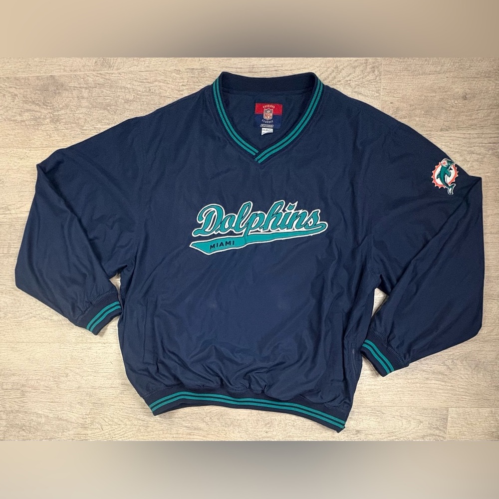 Miami Dolphins Jacket Vintage Reebok GridIron Classics WIndbreaker Mens 2XL 90s